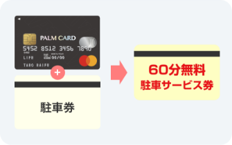 駐車券とあわせてご提示いただくと60分無料