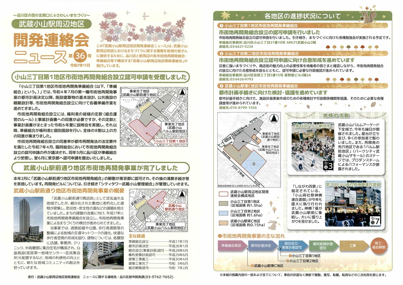 小山三丁目第1地区市街地再開発組合設立認可申請を受理しました