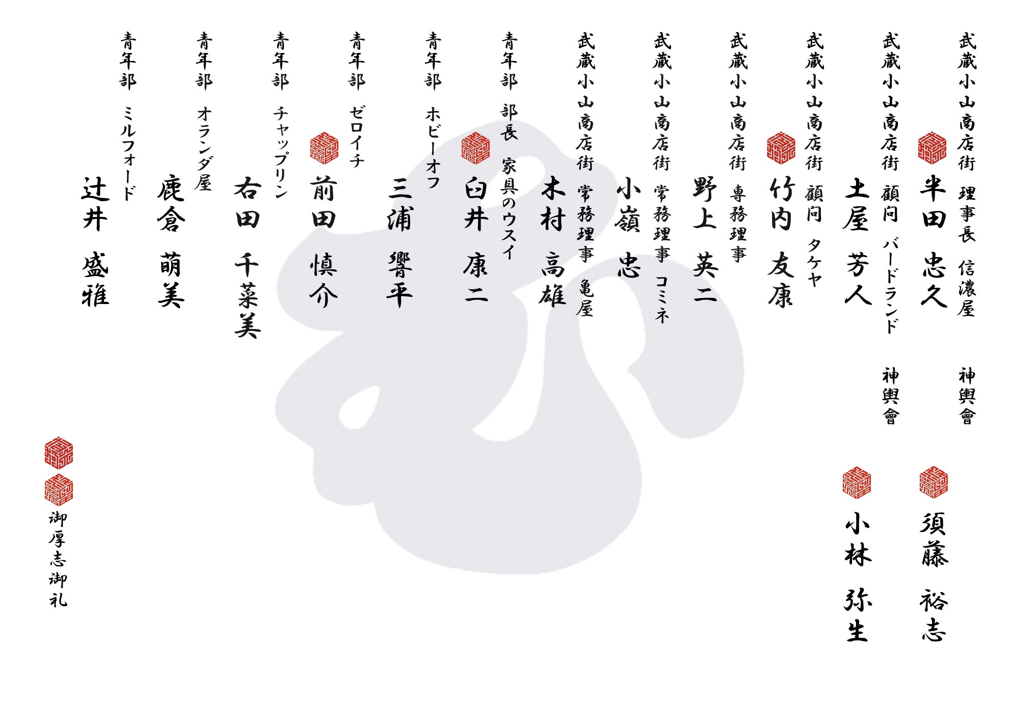 令和八年 運営参加協力者 2ページ目